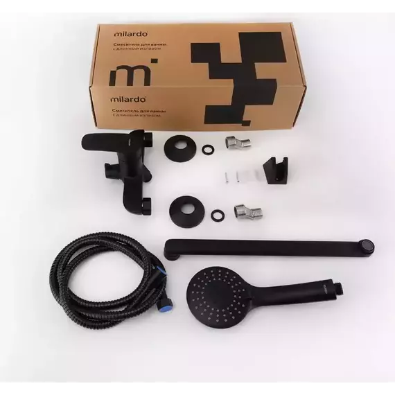 Смеситель для ванны Milardo Rora RORBL00M10, чёрный матовый фото 4