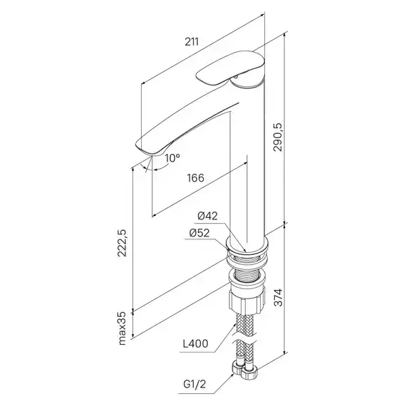 Смеситель для раковины высокий Milardo Rora RORSB01M01 - 8 Смеситель для раковины высокий Milardo Rora RORSB01M01 фото 8