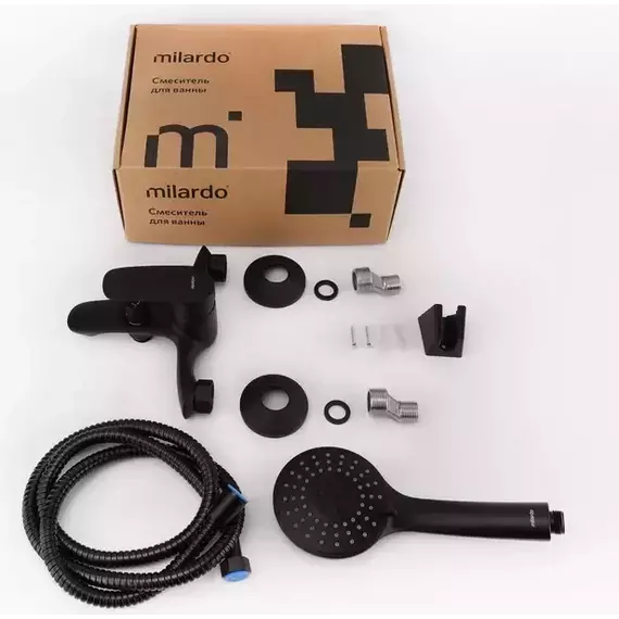 Смеситель для ванны Milardo Rora RORBL00M02, чёрный матовый фото 4