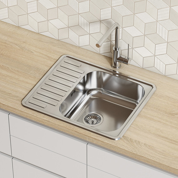 Кухонная мойка Iddis Strit STR58PDi77S 0,8 мм, сталь фото 3