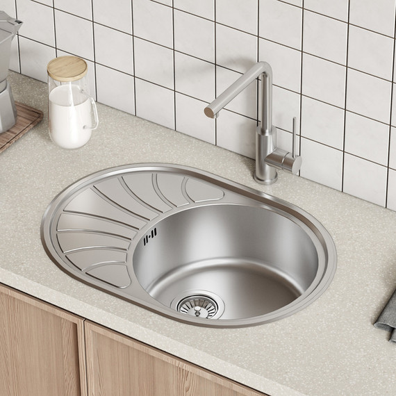 Кухонная мойка Iddis Suno SUN65SDi77S 0,8 мм, сталь фото 3