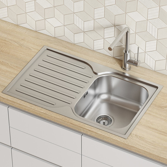 Кухонная мойка Iddis Strit STR78SDi77S 0,8 мм, сталь фото 3