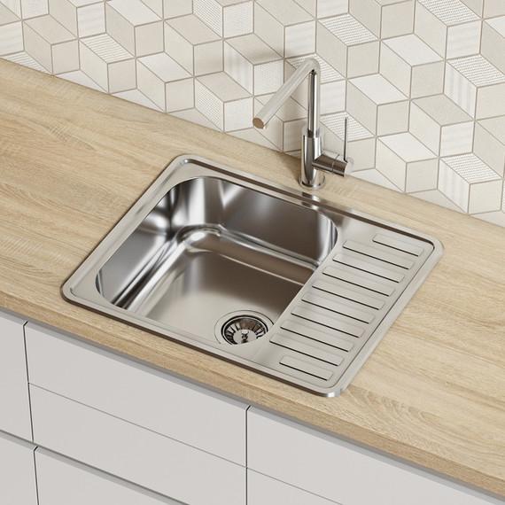 Кухонная мойка Iddis Strit STR58PDi77S 0,8 мм, сталь фото 4