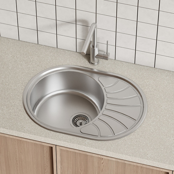 Кухонная мойка Iddis Suno SUN65SDi77S 0,8 мм, сталь фото 4