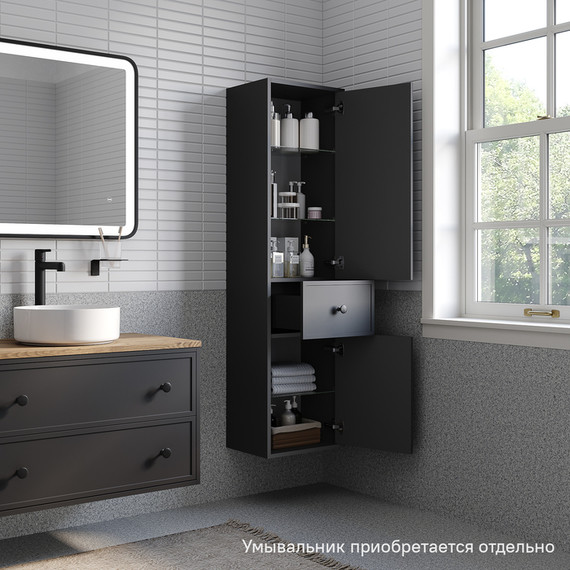 Пенал подвесной Iddis Torr 40 см TOR40D0i97, тёмно-серый фото 5