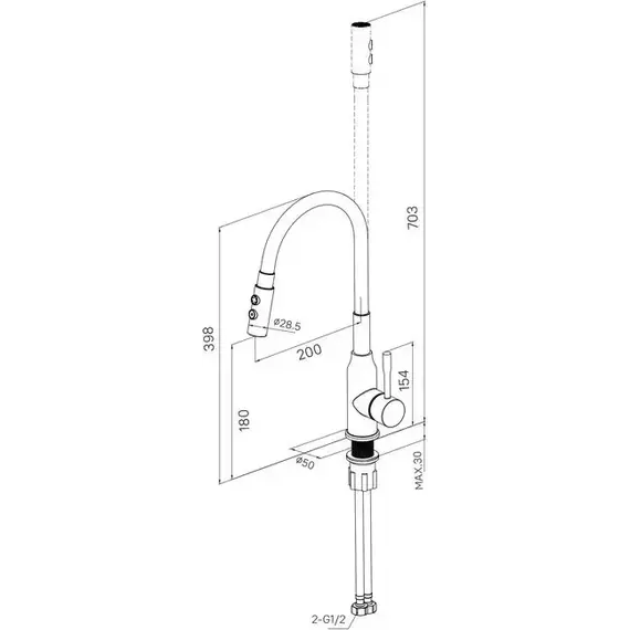 Смеситель для кухни Milardo Meal M01SB2FM05 фото 10
