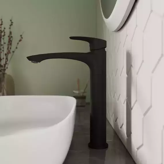 Смеситель для раковины высокий Milardo Rora RORBL01M01, чёрный матовый - 2 Смеситель для раковины высокий Milardo Rora RORBL01M01, чёрный матовый фото 2