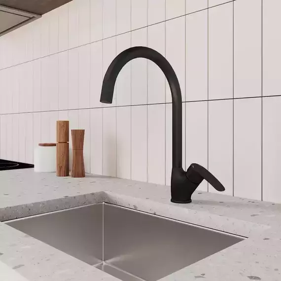 Смеситель для кухни Milardo Rora RORBL0JM05, чёрный матовый фото 2