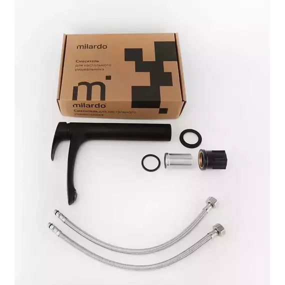 Смеситель для раковины высокий Milardo Rora RORBL01M01, чёрный матовый - 4 Смеситель для раковины высокий Milardo Rora RORBL01M01, чёрный матовый фото 4