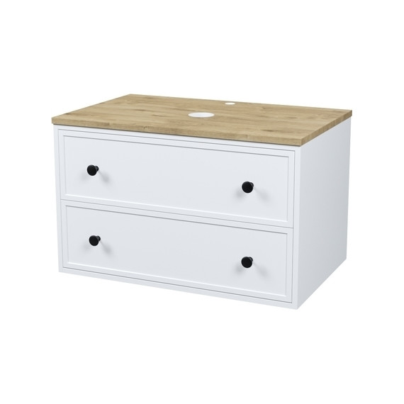 Тумба подвесная со столешницей Iddis Torr 80 см TOR80WVi95K, матовый белый фото 2