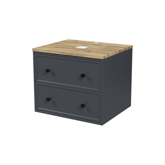 Тумба подвесная со столешницей Iddis Torr 60 см TOR60DBi95K, тёмно-серый фото 2