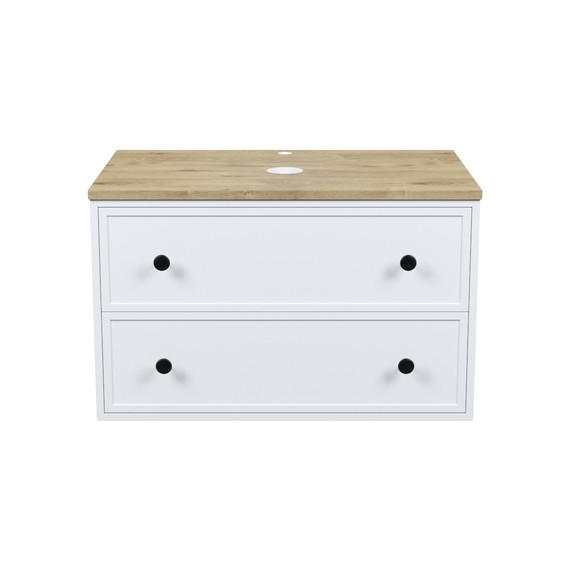 Тумба подвесная со столешницей Iddis Torr 80 см TOR80WVi95K, матовый белый фото 3