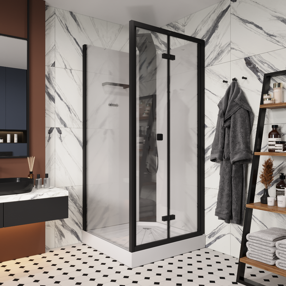 Душевая кабина CeruttiSpa 90х90 см BELLA90B, чёрный/прозрачное - 2 Душевая кабина CeruttiSpa 90х90 см BELLA90B, чёрный/прозрачное фото 2