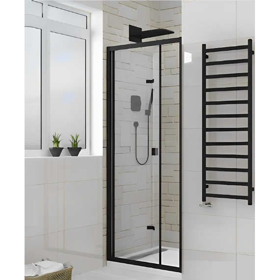 Душевая дверь CeruttiSpa 80 см BELLA D81B, чёрный/прозрачное фото 5