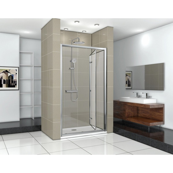 Душевая дверь CeruttiSpa 100 см BELLA D101T, хром/прозрачное фото 