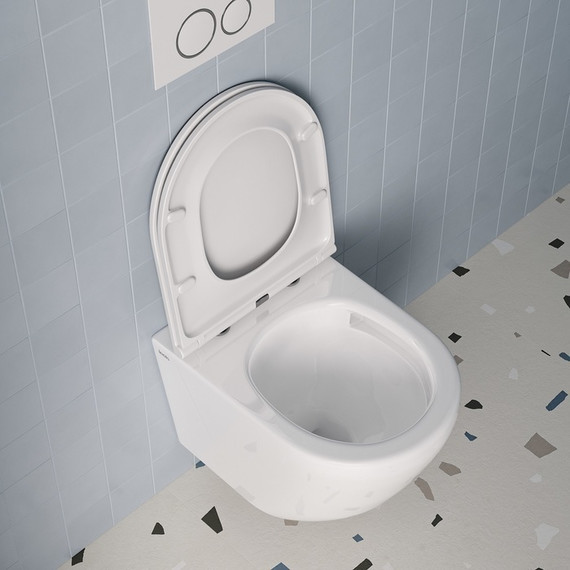 Унитаз подвесной безободковый Iddis Blanco Q BLQNDSEI25 с крышкой дюропласт (система смыва Торнадо) - 5 Унитаз подвесной безободковый Iddis Blanco Q BLQNDSEI25 с крышкой дюропласт (система смыва Торнадо) фото 5