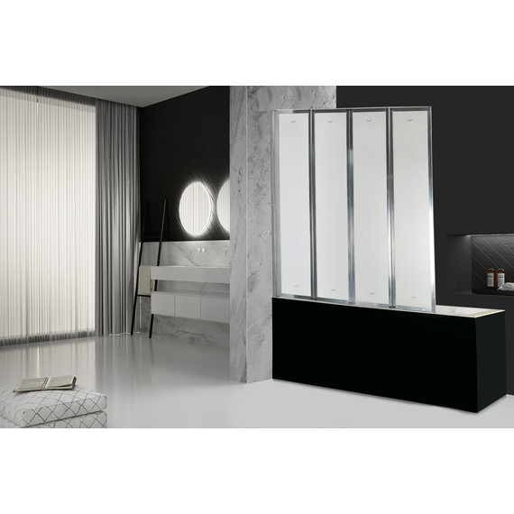 Шторка для ванны CeruttiSpa 130 см Bouna, хром/матовое фото 2