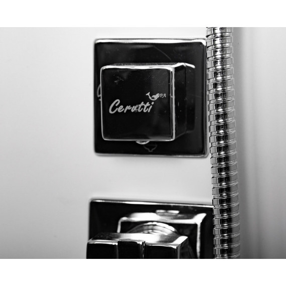 Душевая кабина CeruttiSpa 90х90 см Bella T, хром/прозрачное фото 14