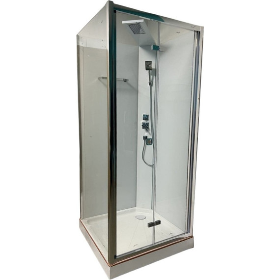 Душевая кабина CeruttiSpa 90х90 см Bella T, хром/прозрачное фото 5