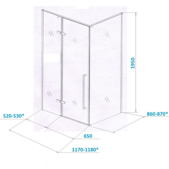 Душевое ограждение CeruttiSpa 120х90 см C1A (стекло 8 мм), чёрный/прозрачное фото 11