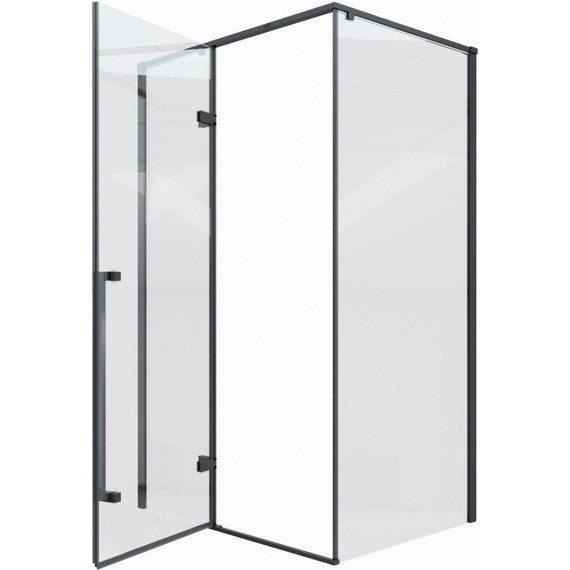 Душевое ограждение CeruttiSpa 120х90 см C1A (стекло 8 мм), чёрный/прозрачное фото 12