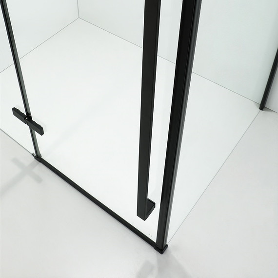 Душевое ограждение CeruttiSpa 120х90 см C1A (стекло 8 мм), чёрный/прозрачное фото 6