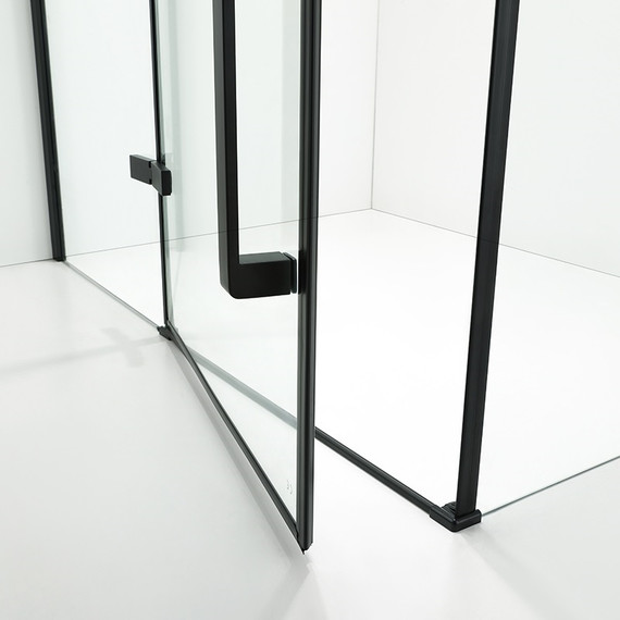 Душевое ограждение CeruttiSpa 120х90 см C1A (стекло 8 мм), чёрный/прозрачное фото 7