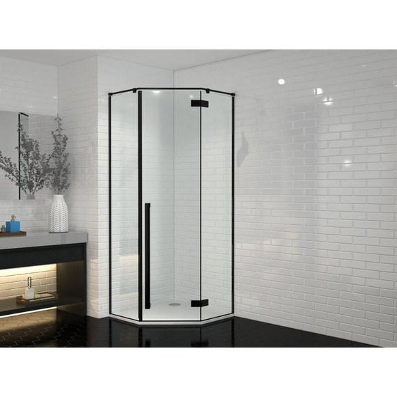 Душевое ограждение CeruttiSpa 100х100 см C2A (стекло 8 мм), чёрный/прозрачное - 3 Душевое ограждение CeruttiSpa 100х100 см C2A (стекло 8 мм), чёрный/прозрачное фото 3