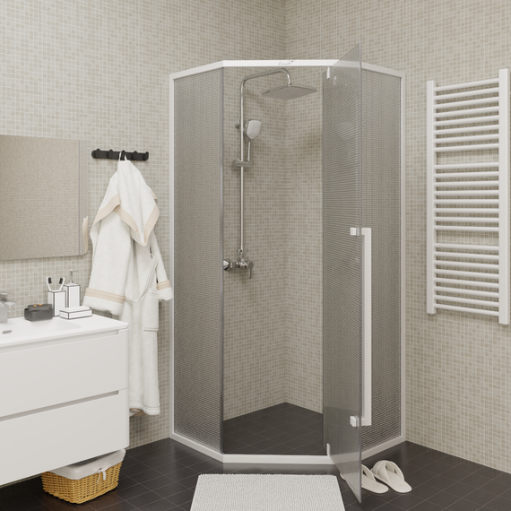 Душевое ограждение CeruttiSpa 90х90 см C3AWD, белый/матовое фото 3