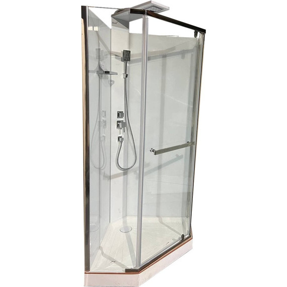 Душевая кабина CeruttiSpa 90х90 см Chika 901T, хром/прозрачное - 4 Душевая кабина CeruttiSpa 90х90 см Chika 901T, хром/прозрачное фото 4