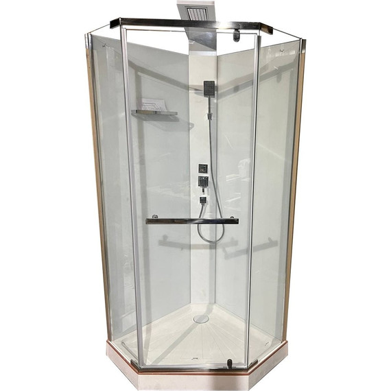 Душевая кабина CeruttiSpa 90х90 см Chika 901T, хром/прозрачное - 5 Душевая кабина CeruttiSpa 90х90 см Chika 901T, хром/прозрачное фото 5