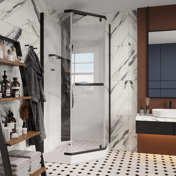 Душевая кабина CeruttiSpa 90х90 см CHIKA901B, чёрный/прозрачное - 3 Душевая кабина CeruttiSpa 90х90 см CHIKA901B, чёрный/прозрачное фото 3