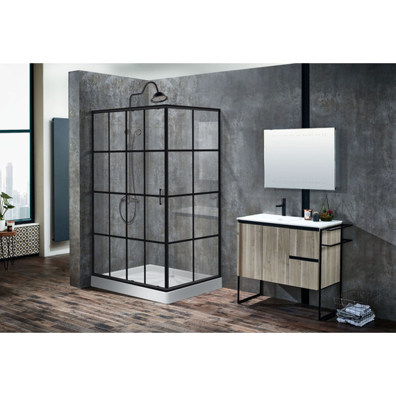 Душевое ограждение CeruttiSpa 120х80 см MUZA120, чёрный/прозрачное фото 2