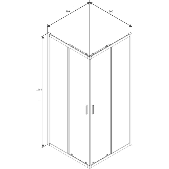 Душевое ограждение CeruttiSpa 90х90 см MUZA90, чёрный/прозрачное фото 3