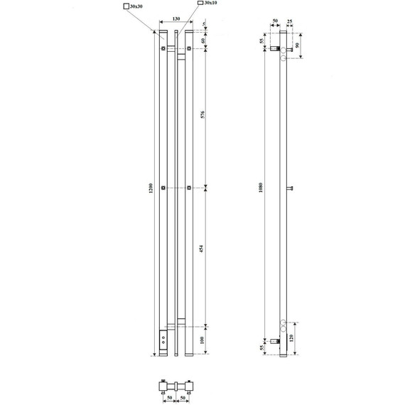 Полотенцесушитель электрический Point Фрея П2 100x1200 мм PN20712W (возможность скрытого подключения) L, белый фото 3