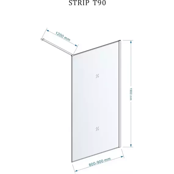 Душевая перегородка CeruttiSpa STRIP T90 90х190 см, чёрный/матовое фото 3