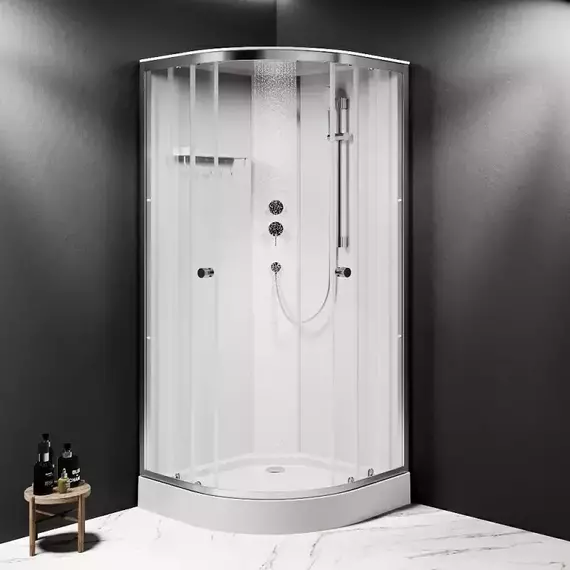 Душевая кабина Am.Pm X-Joy 90х90 см W94C-401-090MT, серебристый/прозрачное фото 2