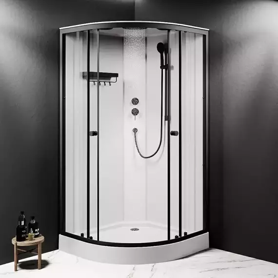 Душевая кабина Am.Pm X-Joy 100x100 см W94C-401-100BT, чёрный матовый/прозрачное - 2 Душевая кабина Am.Pm X-Joy 100x100 см W94C-401-100BT, чёрный матовый/прозрачное фото 2