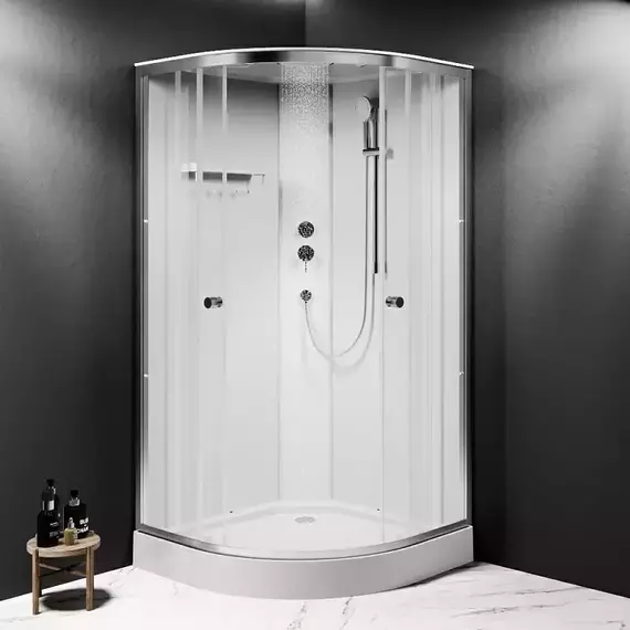 Душевая кабина Am.Pm X-Joy 100x100 см W94C-401-100MT, серебристый/прозрачное - 2 Душевая кабина Am.Pm X-Joy 100x100 см W94C-401-100MT, серебристый/прозрачное фото 2