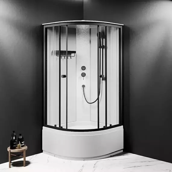 Душевая кабина Am.Pm X-Joy 90x90 см W94C-401A-090BT, чёрный матовый/прозрачное - 2 Душевая кабина Am.Pm X-Joy 90x90 см W94C-401A-090BT, чёрный матовый/прозрачное фото 2