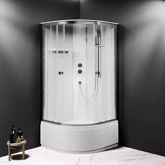 Душевая кабина Am.Pm X-Joy 90х90 см W94C-401A-090MT, серебристый/прозрачное - 2 Душевая кабина Am.Pm X-Joy 90х90 см W94C-401A-090MT, серебристый/прозрачное фото 2