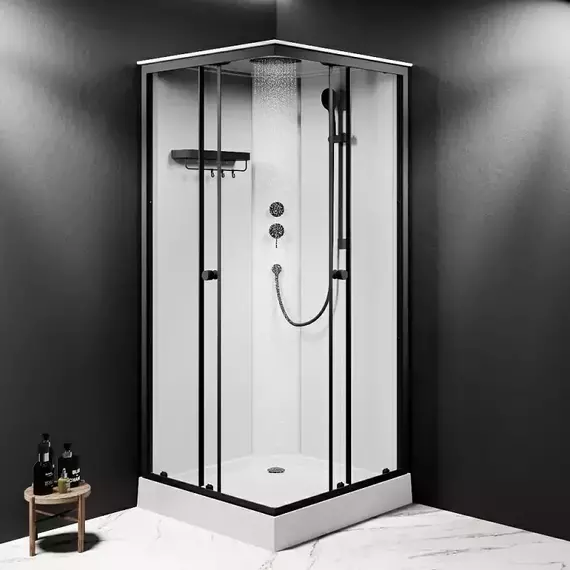 Душевая кабина Am.Pm X-Joy 90х90 см W94C-403-090BT, черный матовый/прозрачное - 2 Душевая кабина Am.Pm X-Joy 90х90 см W94C-403-090BT, черный матовый/прозрачное фото 2