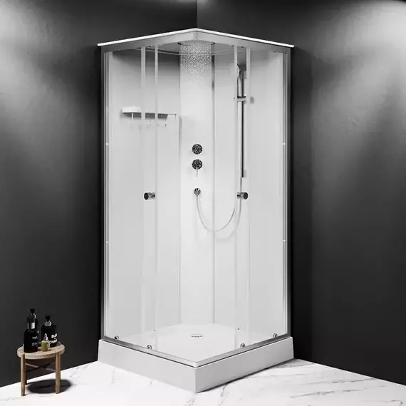 Душевая кабина Am.Pm X-Joy 90x90 см W94C-403-090MT, серебристый/прозрачное фото 2
