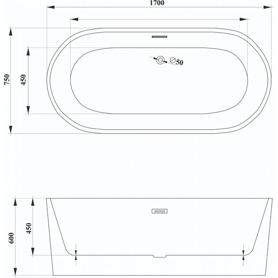Ванна отдельностоящая CeruttiSpa 170x75 см SKYE170 CT10513 - 4 Ванна отдельностоящая CeruttiSpa 170x75 см SKYE170 CT10513 фото 4