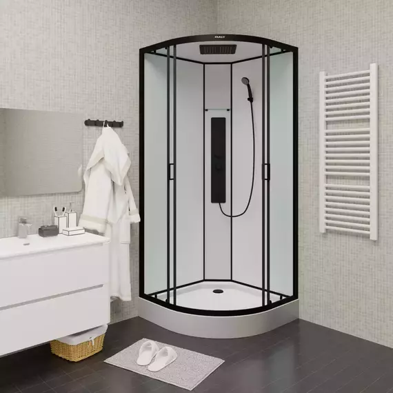 Душевая кабина Parly 90х90 см AMI, чёрный/прозрачное фото 2