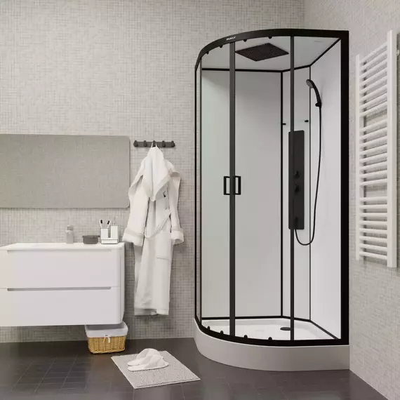 Душевая кабина Parly 90х90 см AMI, чёрный/прозрачное фото 3