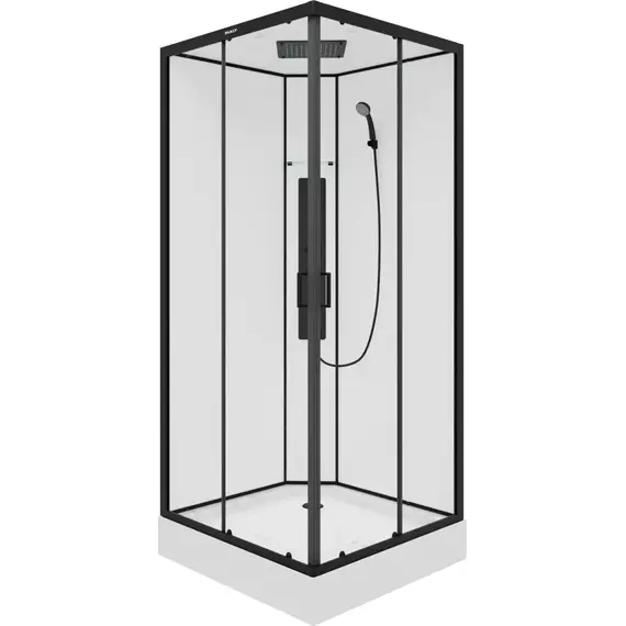 Душевая кабина Parly 90х90 см AMI Quadro, чёрный/прозрачное фото 4