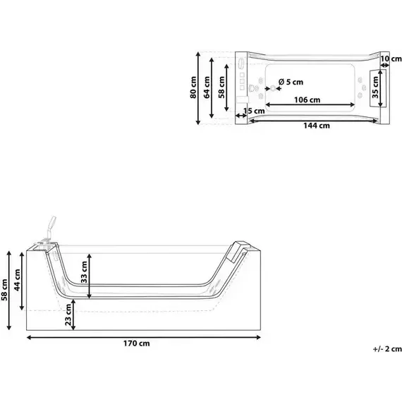 Ванна гидромассажная CeruttiSpa C-453A 180х80 см фото 5