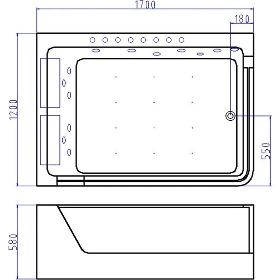 Ванна гидромассажная CeruttiSpa C-495L 170x120 см фото 6