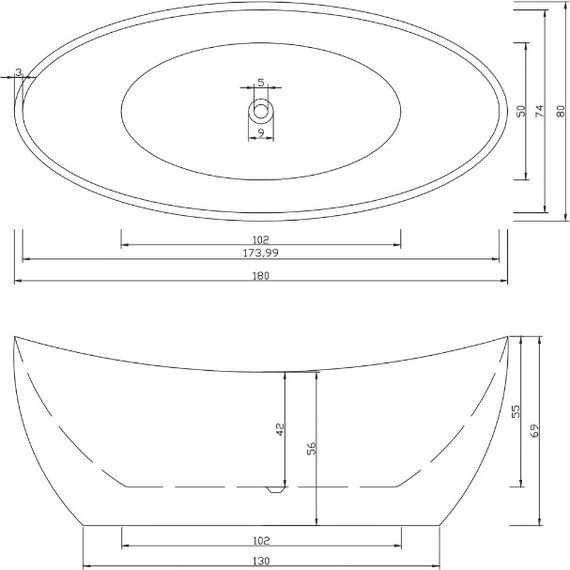 Ванна отдельностоящая CeruttiSpa 180x80 см NEMI180 CT10201 фото 4